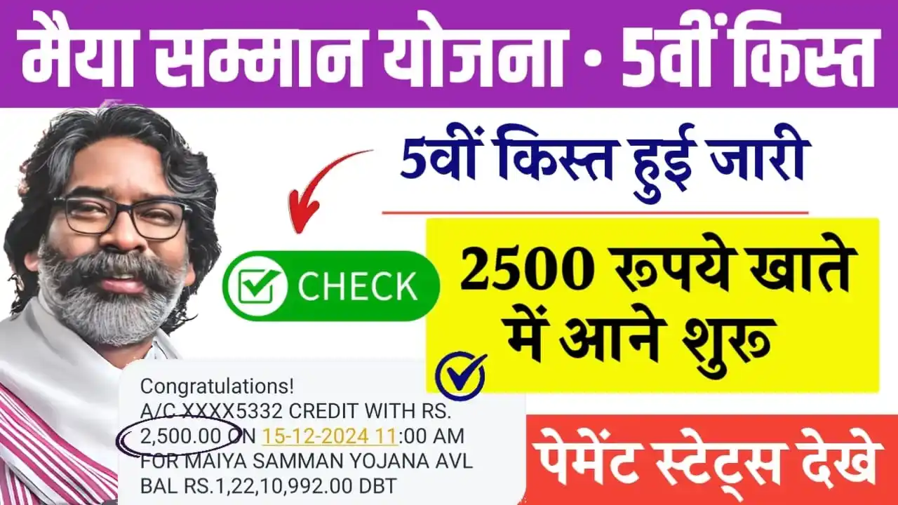 Maiya Samman Yojana 5th Kist